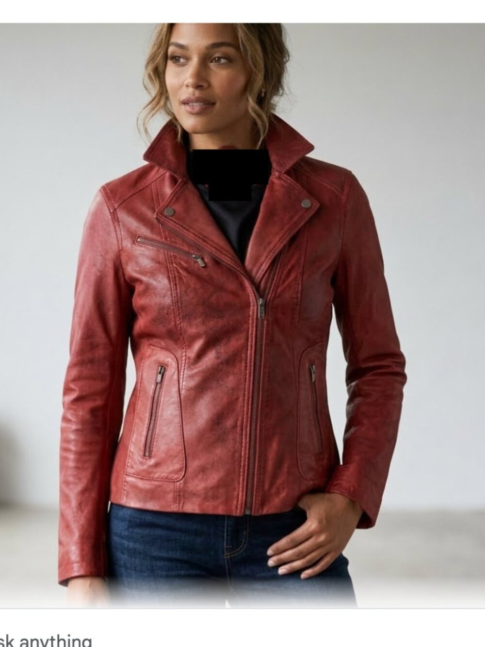 DAVID MOORE Red Genuine Leather Moto Biker Jacket Leopard Lining S